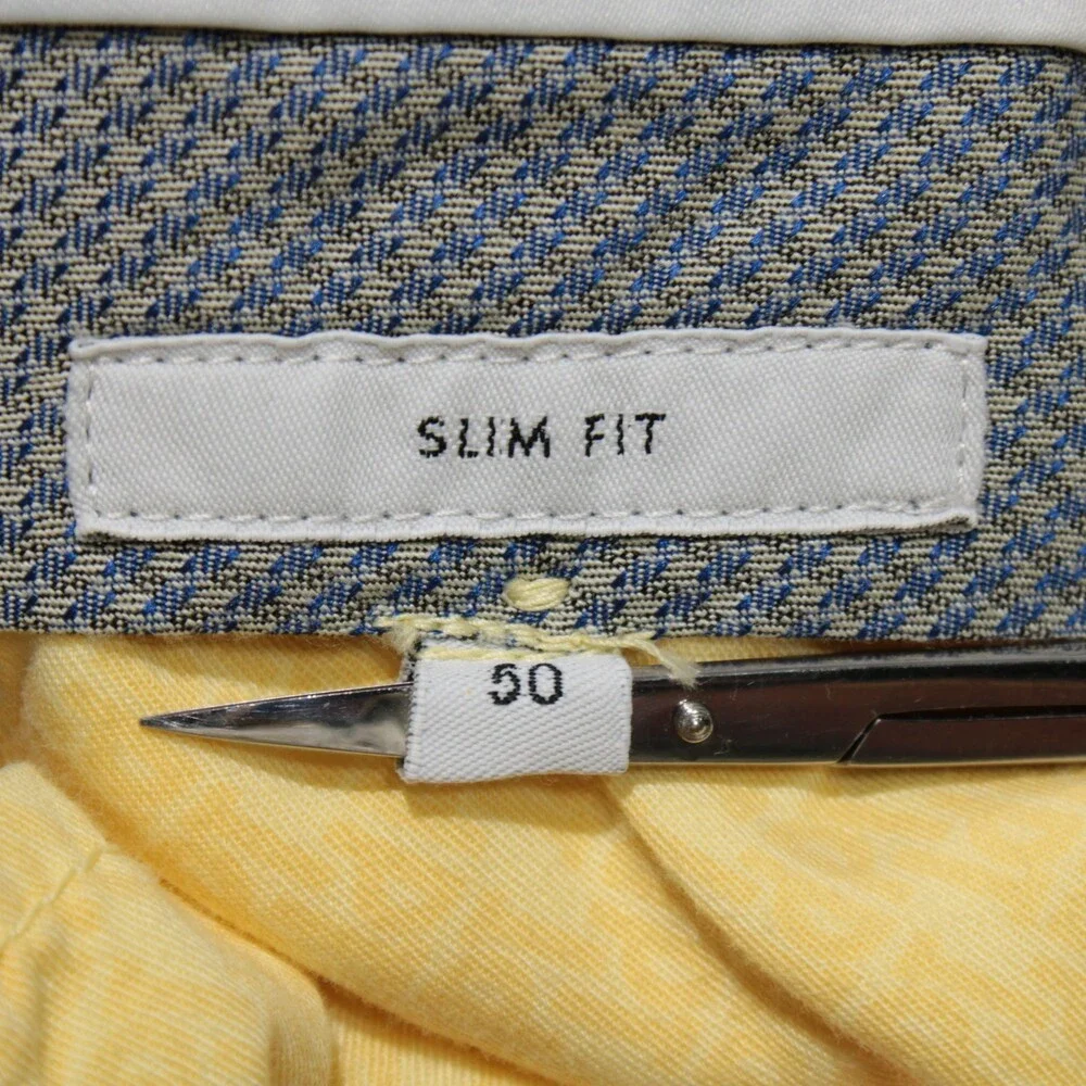 PT Torino NWT Chinos / Casual Pants Size 50 (US 34) Slim Fit in Yellow Cotton